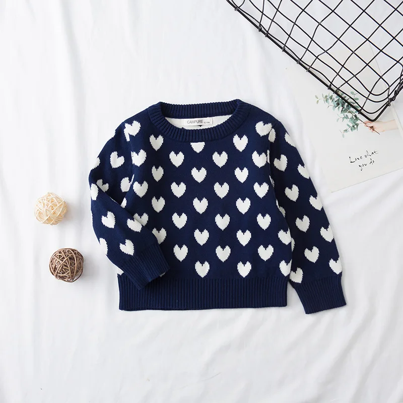 MILANCEL/Новинка года; Детский свитер; милый вязаный пуловер с сердечками для девочек; зимние свитера для мальчиков