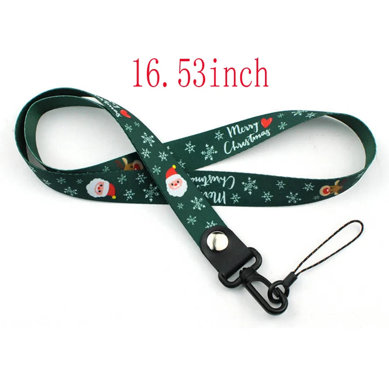 Счастливого Рождества ремешки на шею для ключей Cheetah ID значок на шею для телефона ремешки на шею с брелоком для смартфона - Цвет: 16.53inch Green