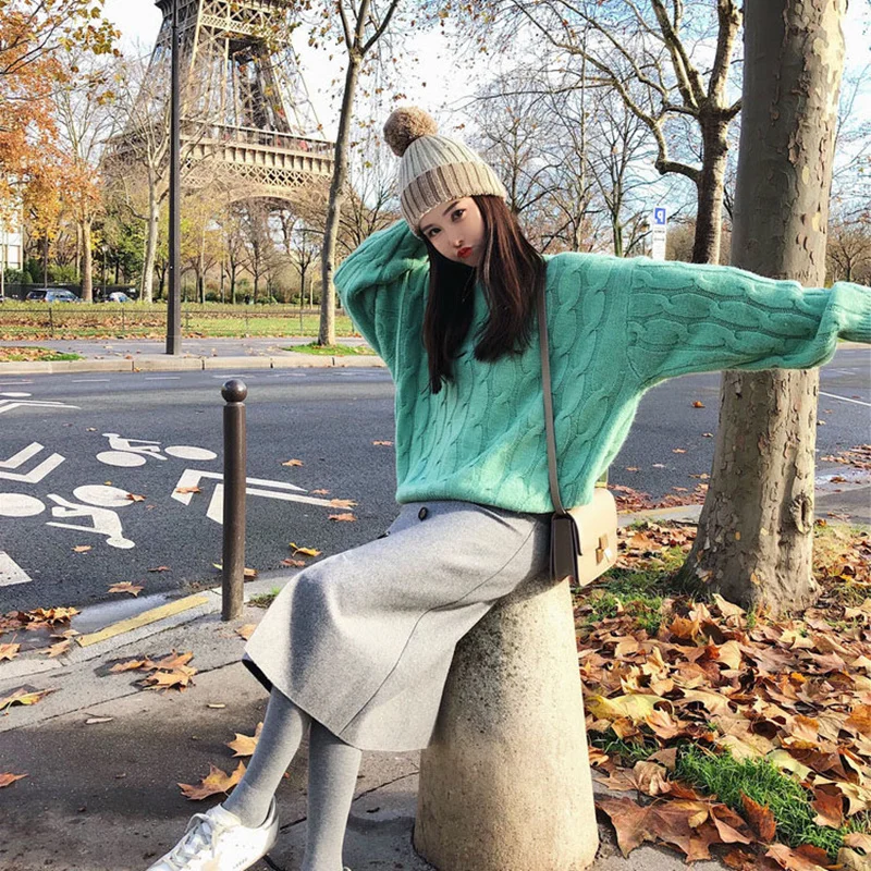 Дешевая новинка осень зима горячая распродажа женский модный Повседневный Теплый красивый свитер BP292
