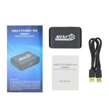 

USB3.0 2-in-1 HDMI VGA converter 4K HD 1080P Multi-Display 2in1 USB to HDMI Converter audio Video Cable For Macbook computers