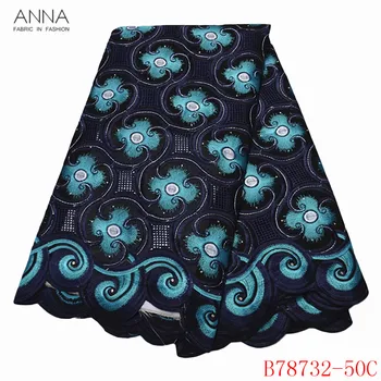 

Anna swiss voile lace in switzerland hollow out design embroidery with stones and rhinestones african lace mesh fabric for dress