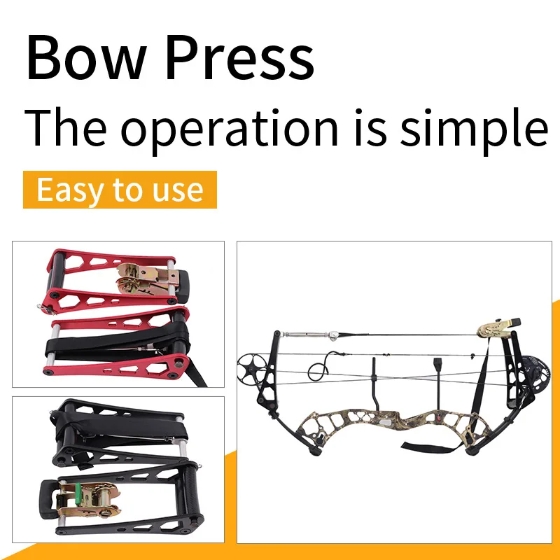 Aluminum Alloy Full Split Ratchet-Loc Archery Compound Bow Press String Changer Adjust Tools Handheld Portable Bow Opener