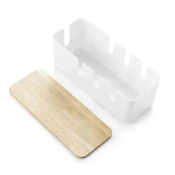 

Data Cable Storage Box Power Socket Black White Cable Tidy Storage Box Anti Dust Charger Socket Organizer Network Line Storage