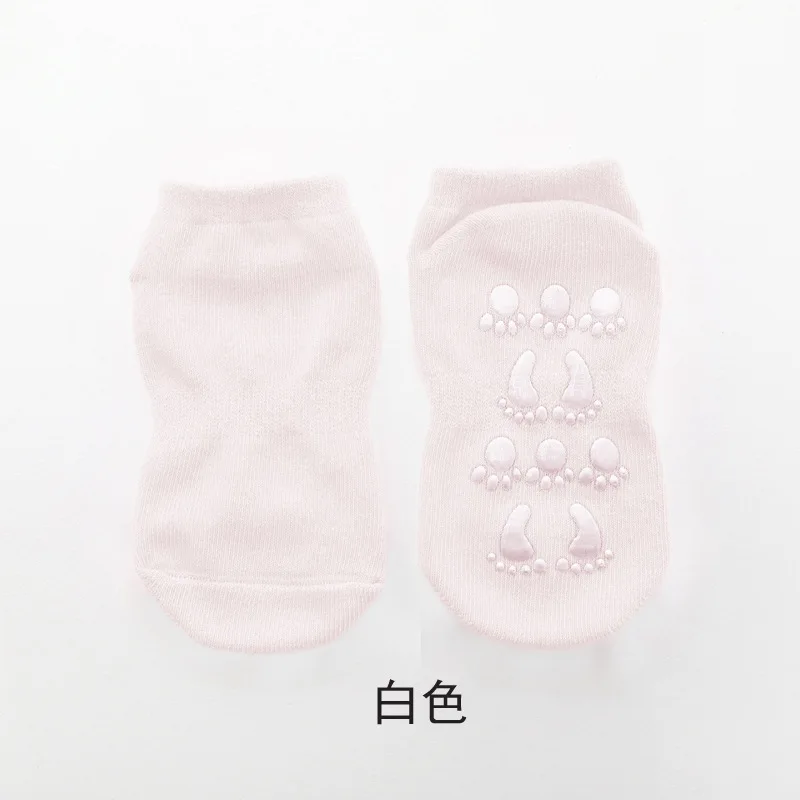 Хлопковые носки для малышей противоскользящие носки ярких цветов для маленьких мальчиков и девочек мягкие детские носки-тапочки для малышей Детские Носки Аксессуары для малышей, От 1 до 18 лет - Цвет: B white
