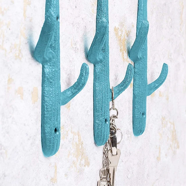 1 Darabos Öntöttvas Kaktuszhorog 2 -Ben Falra Szerelt Nagy Teherbírású Fém Fogas Zöld/Barna Kabát/Kulccsal/Táska/Törülköző Otthoni Dekorációs Fürdőszoba Konyha - Image 4