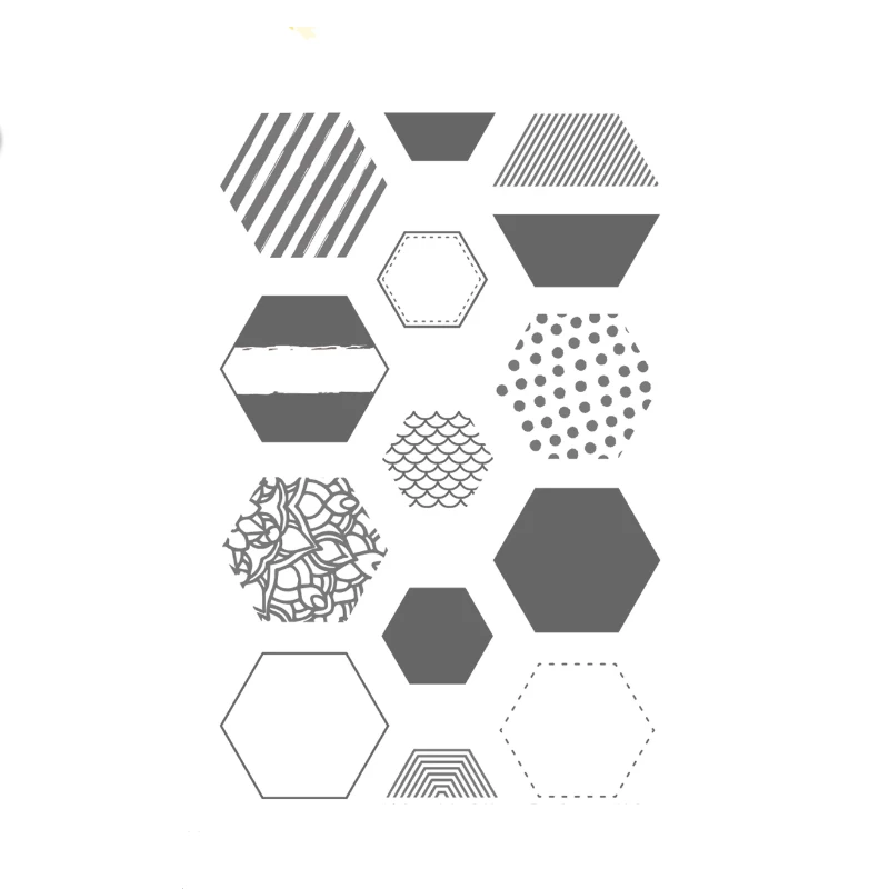 

FXL HEXAGON PATTERNS Transparent Clear Silicone Stamp/Seal for DIY scrapbooking/photo album Decorative clear stamp