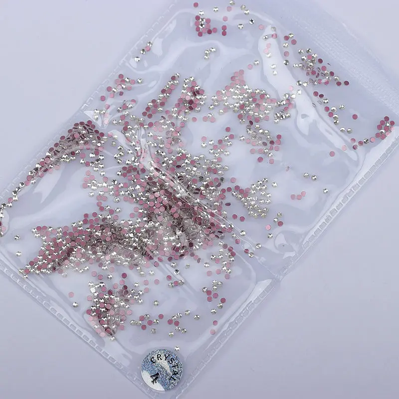 clear ss4 1.6mm 1440 pcs ss3-ss20 manicure jewelry hot red bottom drill glass white AB color size mixed flat bottom rhinestone - Цвет: clear ss4 1.6mm
