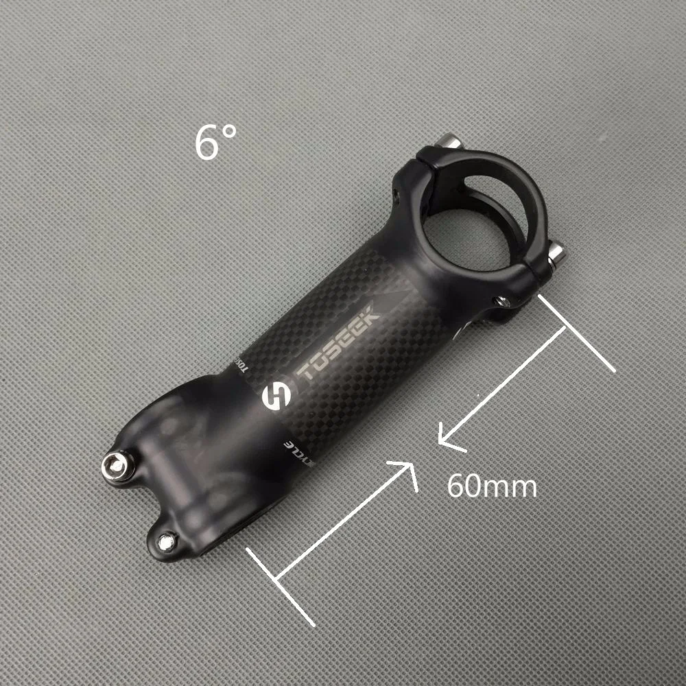 Angle 6 60mm TOSEEK велосипедный стержень из углеродного волокна для велосипеда, стоячий стержень для велосипеда MTB дорожный велосипед 31,8 мм угол 6/17 Bicicleta Tallo Bicicleta potencia - Цвет: Angle 6 60mm