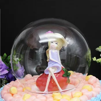 

Free Shipping 2pcs/pack Diameter=15cm Middle Size Round Glass Cake Dome Glass Toys Cover Home Wedding Decoration Friend Gift