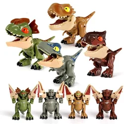 Cute Mini Deformation Jurassic World Dinosaur Snap Squad Dinosaur Transforming Finger Bite Toys for Boys Birthday Christmas Gift