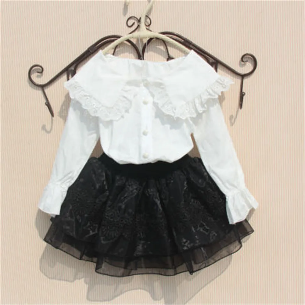 2020 детская одежда весенняя для больших детей шифоновые школьные блузки с