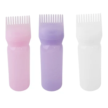 

120ML Hair Dyeing Treatment Oil Cream Shampoo Bottle With Comb Salon Oil Coloring Dispensing Applicator Hair Styling Tool