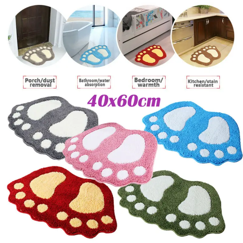 40*60CM Big Feet Bath Toilet Mat Bathroom RugsArea Rugs Carpet Doormat Floor Mat Absorbent Mats Foot Pad Rug