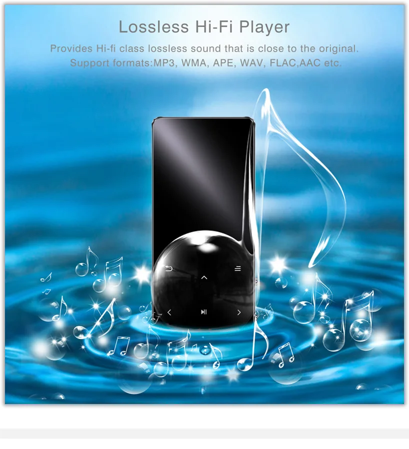 REDANT Bluetooth MP3 плеер hifi lossless мини музыкальный плеер с fm-радио динамик наушники, спорт MP 3 портативный металлический walkman