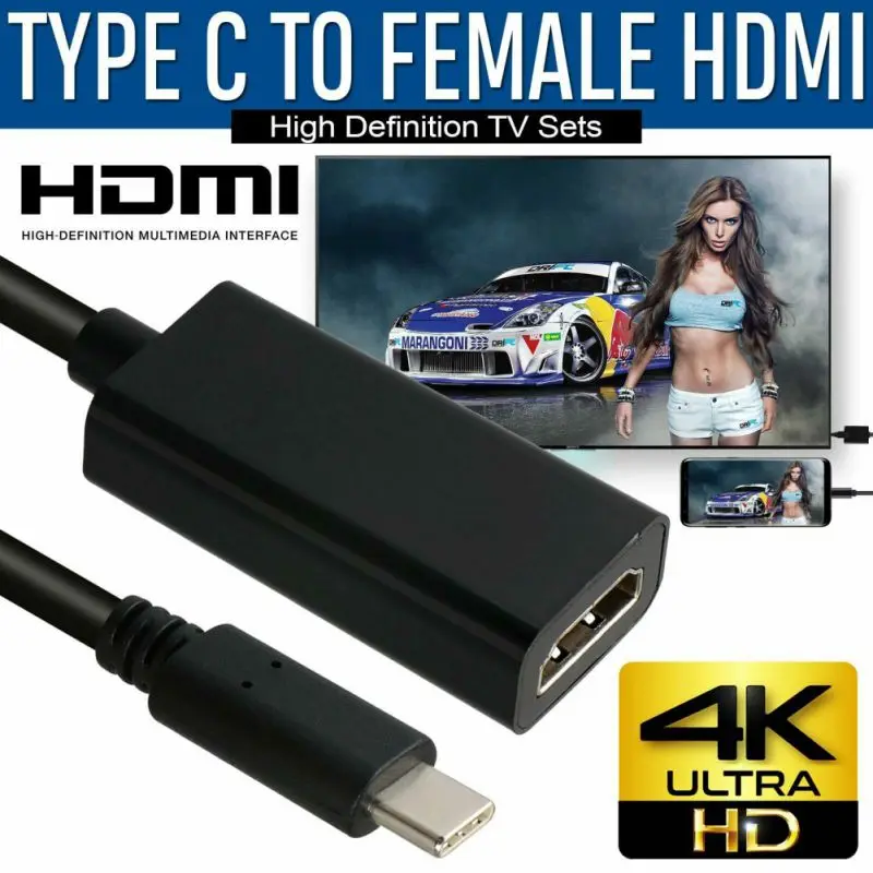 Новый кабель с разъемом USB типа C на HDMI USB адаптер 3,1 USB-C к HDMI конвертер «Папа-мама» адаптер для MacBook2016 huawei Matebook samsung S8