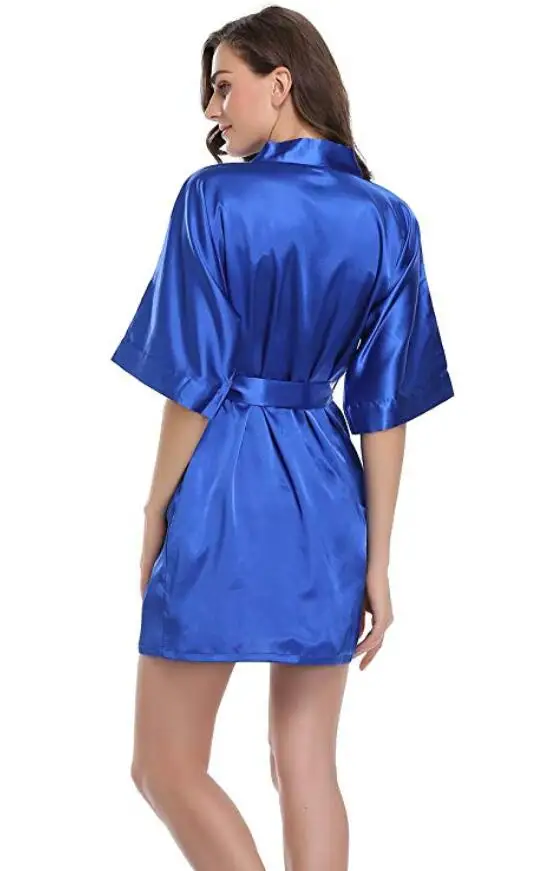 Satin Robes Short Kimono bathrobe Women's Simplicity Pajamas Wedding Party women sleepwear sleepwear pajamas bride robes silk robe women dress