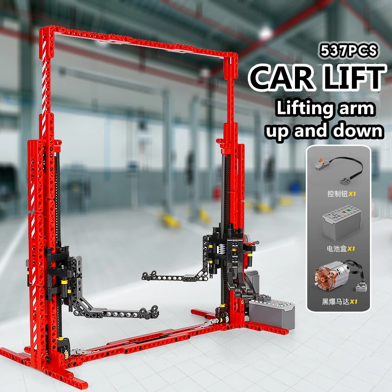MOULDKING Car Lift Model 1:8  High-Tech MOC 3054 APP Control RC Maintenance Parking Building Blocks Bricks Toys Gift 13053