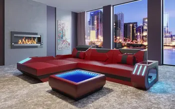 

5 Seater couch furniture L shape leather sofa set