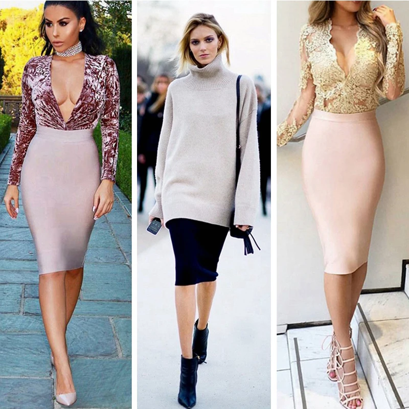 Женская Облегающая Юбка До Колена INDRESSME однотонная модная облегающая юбка для