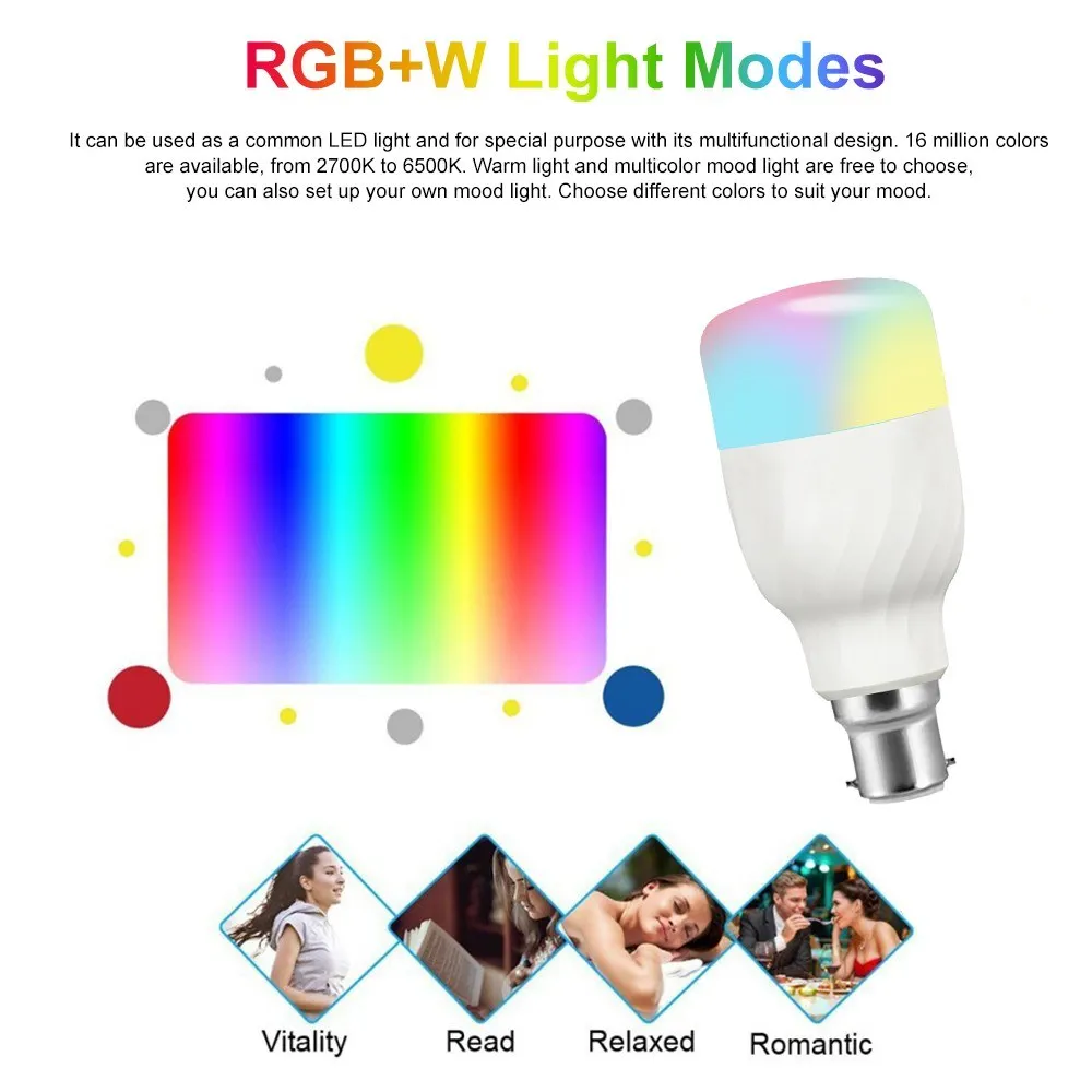 NEWKBO V7 умный wifi светодиодный светильник RGB+ W светодиодный светильник 11W E26 с регулируемой яркостью светильник для телефона с дистанционным управлением и голосовым управлением