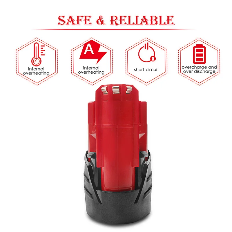 Сменный аккумулятор 3000 мАч 12 В совместимый с Milwaukee M12 XC 48 11 2410 2420 2411 вольтовый