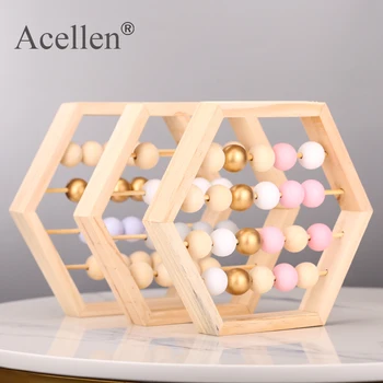 

Nordic Style Natural Wooden Abacus with Beads Craft Baby Early Learning Educational Toys Scandinavian Style Child Room Decor