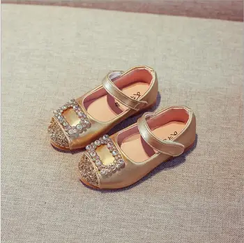 

Spring And Autumn Girls Shoes Crystal Princess Shoes For Baby Girls Kids Flats Pu Leather Child Dress Shoes