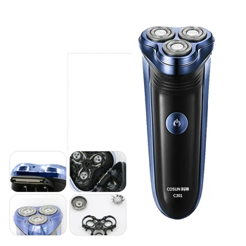 

3d electric rechargeable shaver low noise Pop-up trimmer washable C301 blade Rechargeable