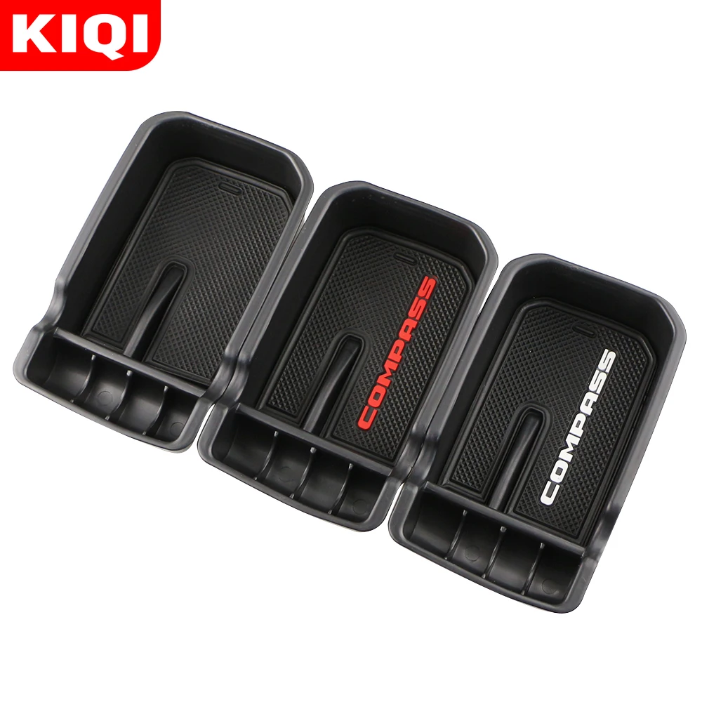 

ABS Car Armrest Storage Box Holder Container for Jeep Compass 2018 2019 2017 Glove Organizer Interior Accessories