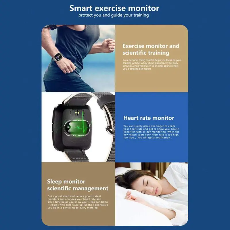 G12 Bluetooth Smart Watch For Men Women Smart WatchCall Sms Reminder Sleep Monitor Pedometer8 Sports Fitness Tracker For An