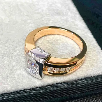 LOCA OFERTA ❤️ Anillo de piedra de circón pequeño para mujer, sortija de compromiso nupcial de Color amarillo, rosa y dorado, joyas de boda Vintage para mujer - discount item 49% OFF Joyas y complementos