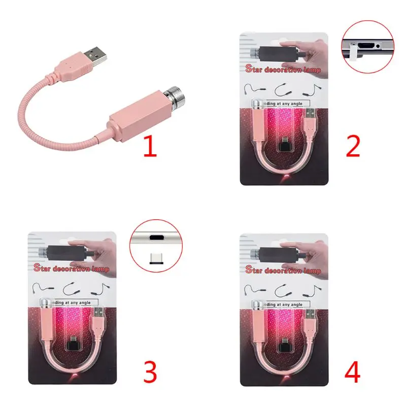 

USB Car Accessories Interior Atmosphere Star Sky Lamp Ambient Car Roof Star Night Light Home Ceiling Decoration Light