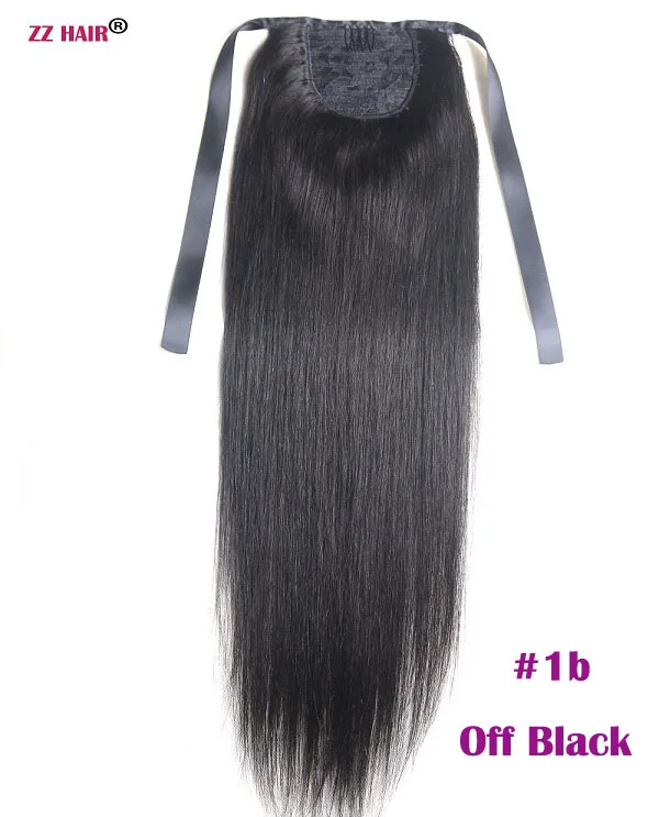 ZZHAIR 80 г 1"-24" машинное производство remy волосы лента Конский хвост на заколках человеческие волосы для наращивания конский хвост Натуральные Прямые Волосы