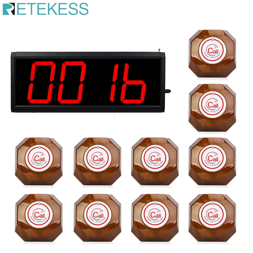 Беспроводная система вызова Retekess дисплей для ресторанов хост-приемник с