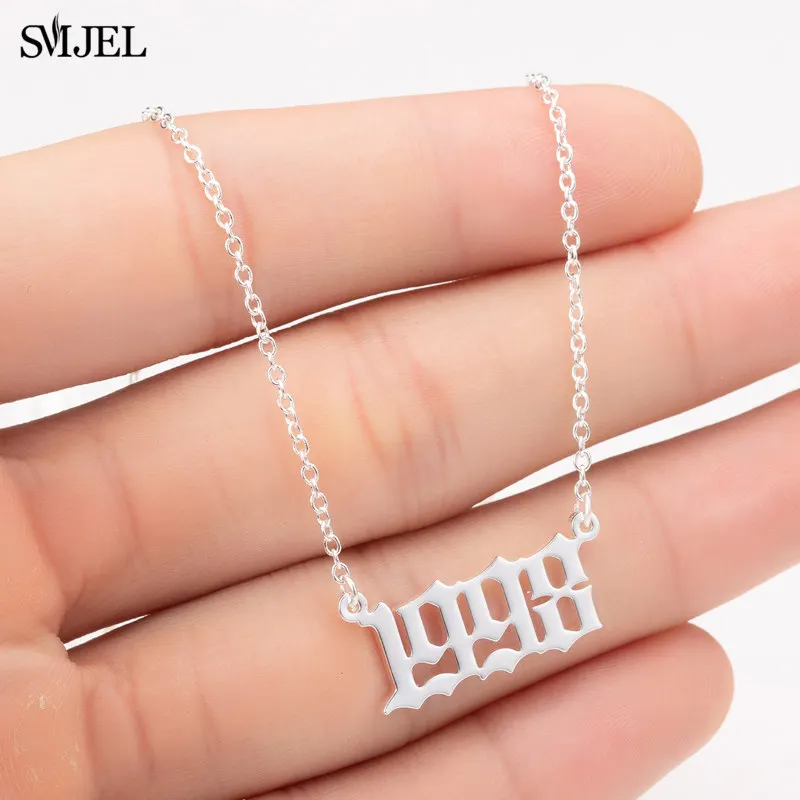 Женское Ожерелье с цифрами SMJEL ожерелье из нержавеющей стали английскими подарок