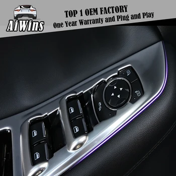 

Car styling window lifter control panel For Ford Edge 2015 2016 ABS chrome Door Armrest Handle Frame Decoration Cover Trim