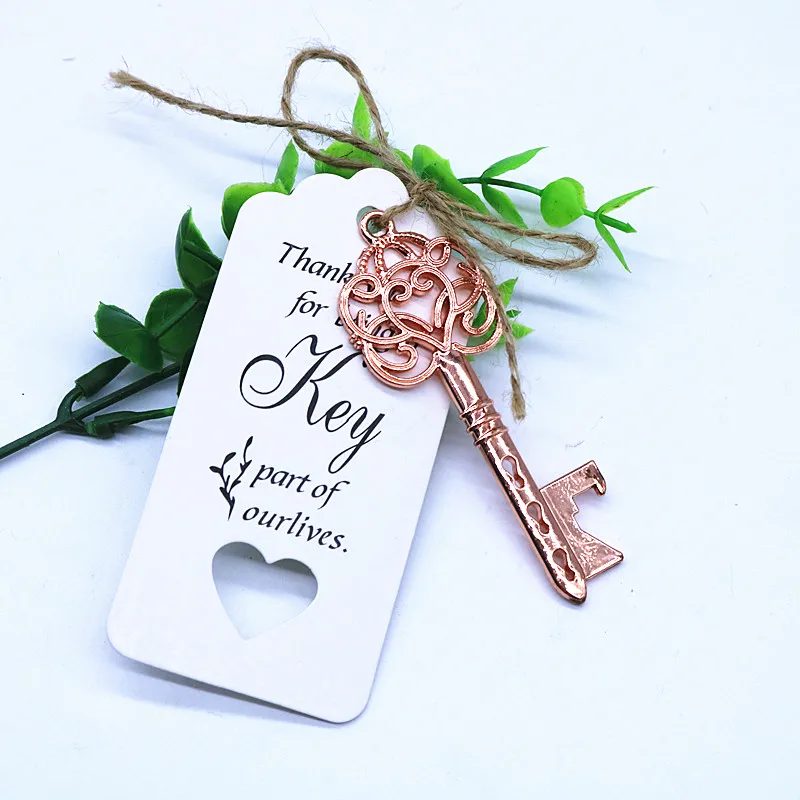 2-Rose gold 50 шт./лот, свадебный подарочный набор конфет, Подарочная подушка, коробка для конфет, винтажная роза, скелет, открывалка для ключей, французская лента, вечерние подарки - Цвет: 2-Rose gold