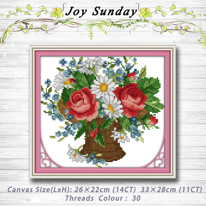 

Gorgeous flowers bloom together Patterns Counted Cross Stitch dmc 11CT 14CT Cross Stitch Sets Embroidery Home Decor Needlework