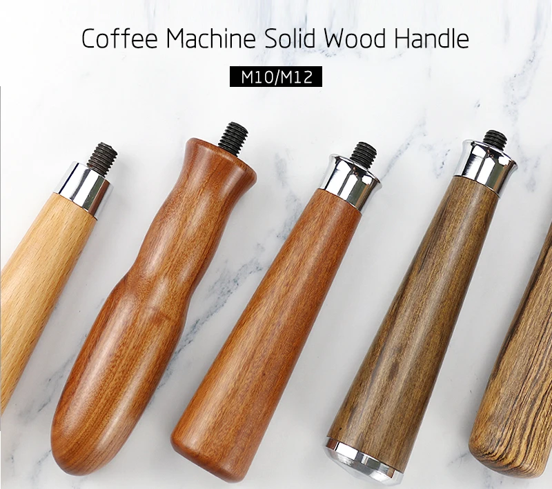 Espresso Kaffee Siebträger Griff M10 M12 Solide Holz Griff Kreative Espresso Maschine Kaffee Werkzeuge Zubehör Für Barista – Detail 1