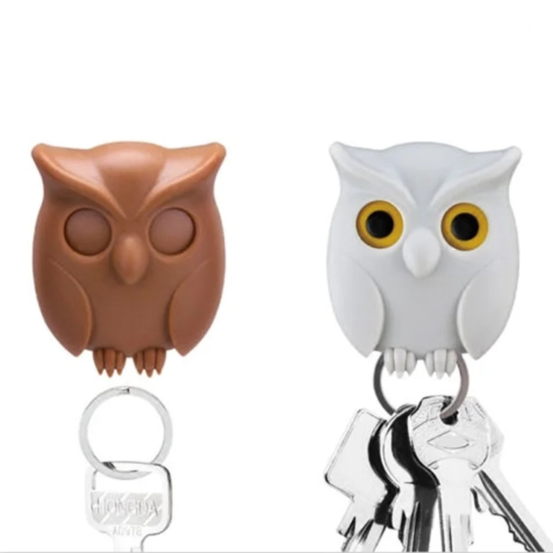 

Creative Plastic Owl Shape Key Hook Home Living Room Bedroom Wall Decoration Pendant Keychain Owl Winking Keys Rails Ornament
