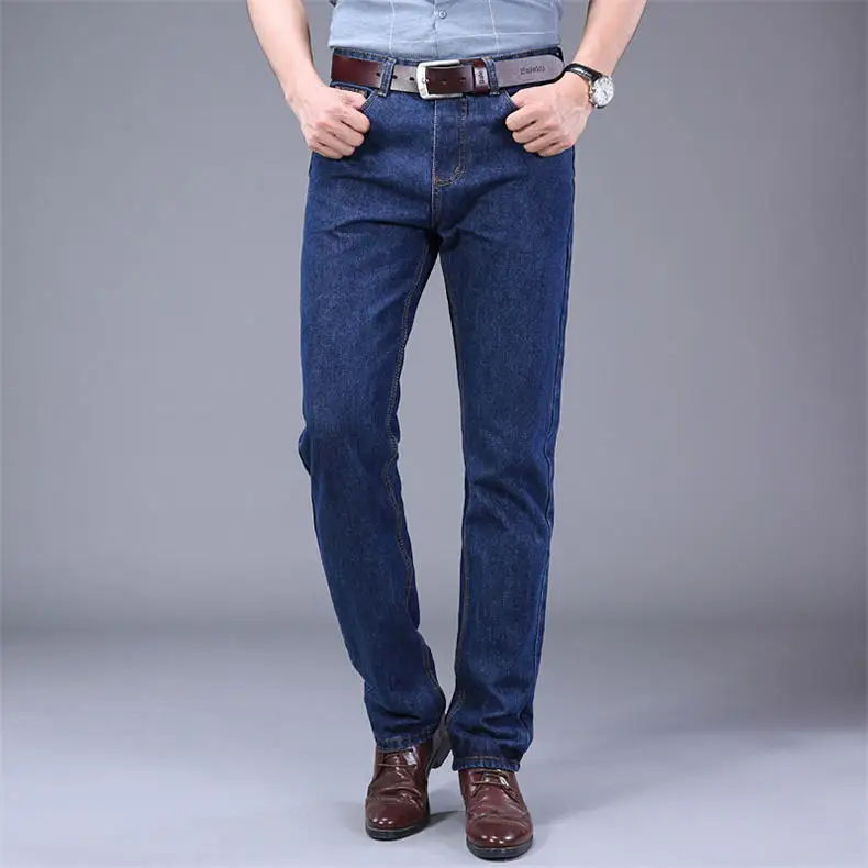2019 Autumn Jeans Men Casual Business Cotton Force Denim Trousers Slim Fit Jeans Spring Straight Denim Pants Male Thin Men Jeans 3