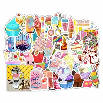 

70pcs Cupcake Ice Cream Drinks Art Fresh Summer Style Cute Stickers for Children Kid Gift Mobile Phone Laptop Case Anime Sticker