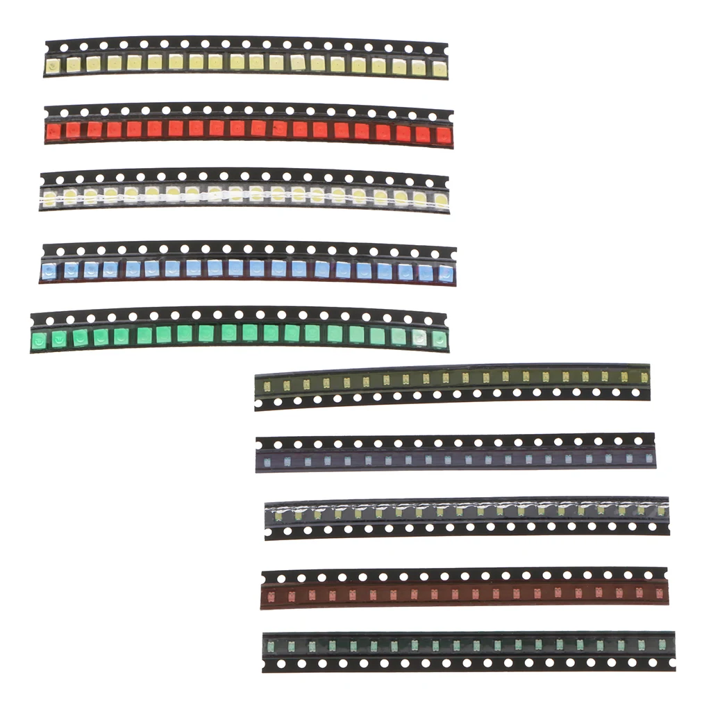 200 Pcs SMD LED Diode Lights Assorted Kit(Mini Chip for PCB DC 20mA) Super Bright Lighting Bulb Lamps Electronics Components