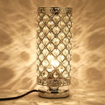

Dozzlor Crystal Table Lamp LED Desk Lamp Study Bedside Reading Light Bedroom Living Room Decoration E27 Bulb