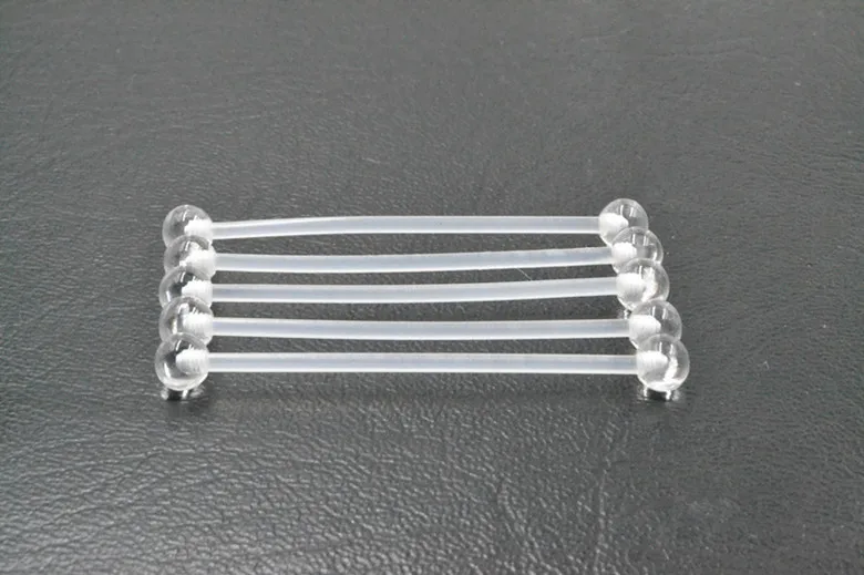 100 stücke Körper Piercing Schmuck-UV Flexible Lange Bar barbells Retainer Schlafen Piercing Industrie Bar 1,6 x38x5/5mm Ohr Helix – Detail 4