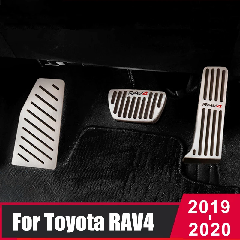 

Car Accelerator Brake Pedal Footrest Pedal Plate Cover Aluminum pads Interior Refit For Toyota RAV4 2019 2020 Accessories