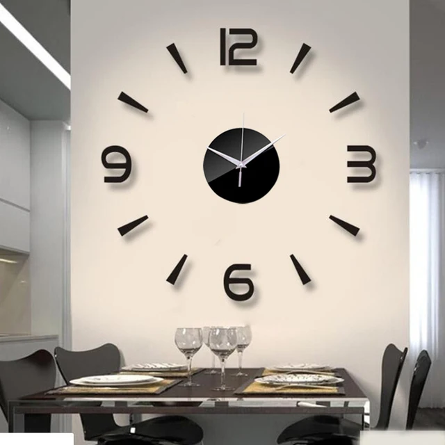 Acrylic Mirror Sticker 3D Wall Clock