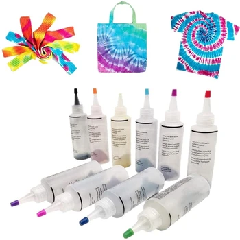 

12 Color Tie Dye Kit Kid Tie Dye Art Set One-Step Adults Fabrics Dye Paints Supplies Fashion Festival DIY Art Craft Gift