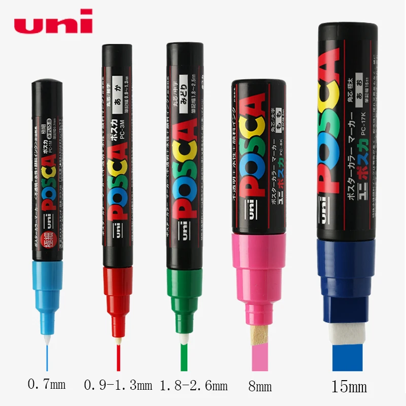 5 шт./компл. Uni POSCA ручка-маркер на водной основе PC-1M/3 м/5 м/8 к/17 к поп-постер