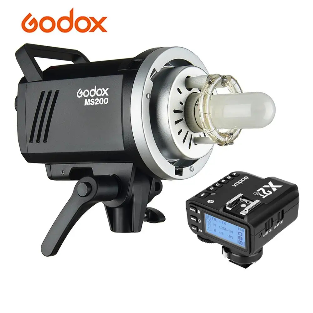 Godox Ms200 Studio Flash Strobe Light+x2tf Ttl Wireless Flash Trigger Builtin 2.4g Wireless X